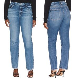 GOOD AMERICAN x REVOLVE Good Icon Jeans with Natural‎ Fray Hem